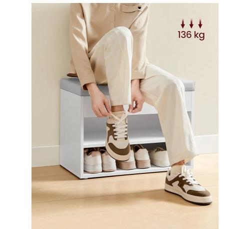 vasagle-półka-ławka-z-siedziskiem-pufa-na-buty-biała-80x30