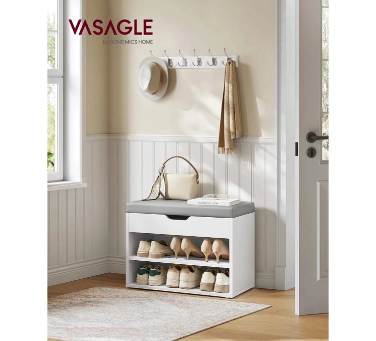 vasagle-półka-ławka-z-siedziskiem-pufa-na-buty-biała-80x30
