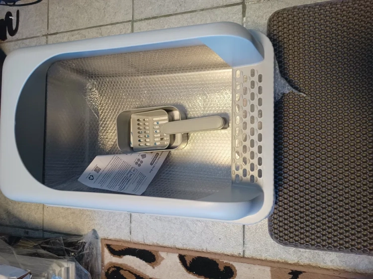 Duża metalowa kuweta dla kota XXL z wysoką plastikową nadstawką ComfortSteel