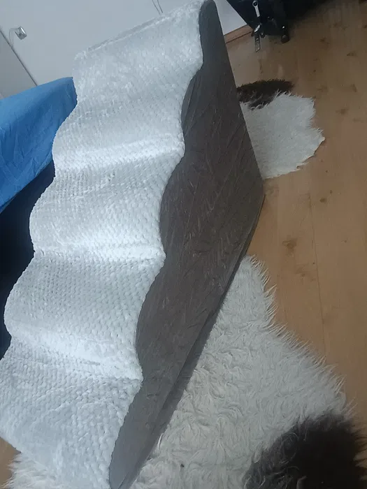 Szare pięciostopniowe schody dla psa rampa piankowa KSIIA wysokość 57,5 cm