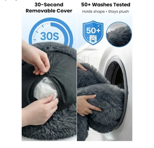 Okrągłe puszyste legowisko uspokajające dla psa i kota o średnicy 50 cm