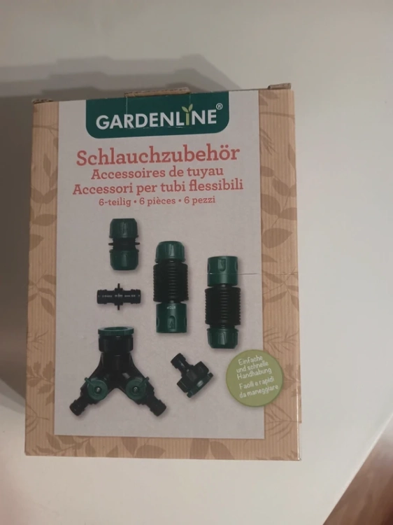 Dwudrożny czarno zielony rozdzielacz do węża ogrodowego Gardenline zestaw 6 elementów