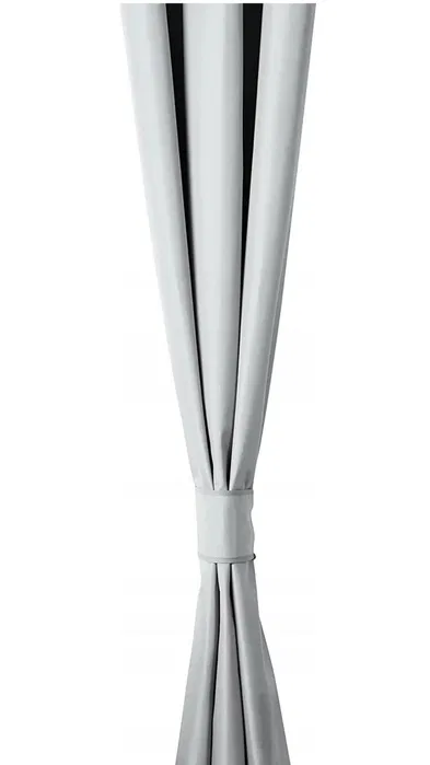 Zestaw dwóch szarych gotowych zasłon zaciemniających na metalowych oczkach 140 na 245 cm