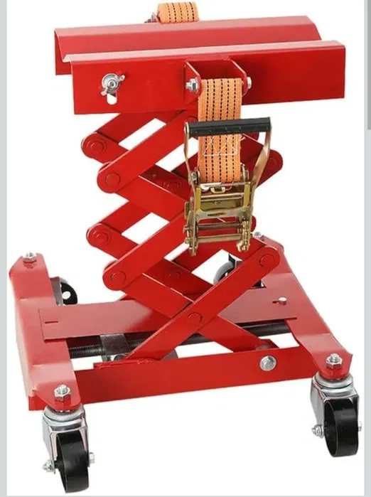 Czerwony metalowy podnośnik podłogowy do skrzyni biegów 200 kg mechanizm nożycowy