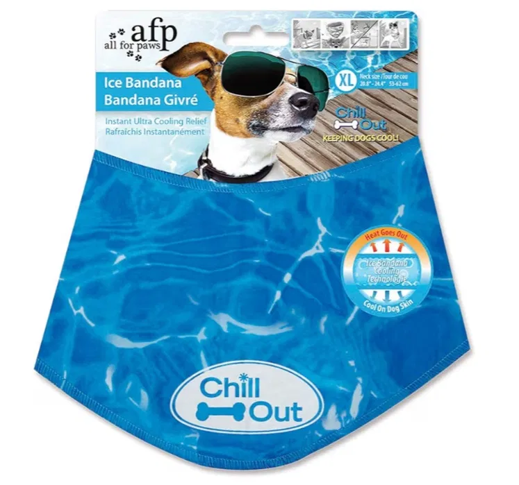 Niebieska chłodząca bandana chusta dla psa AFP Chill Out Dog rozmiar XL