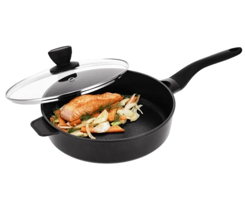 Głęboka patelnia do serwowania z odlewu aluminiowego Silvercrest 28 cm z powłoką ILAG bez pokrywki