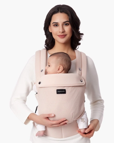 Ergonomiczne jasnoróżowe nosidełko dla dziecka Momcozy PureHug Air Mesh