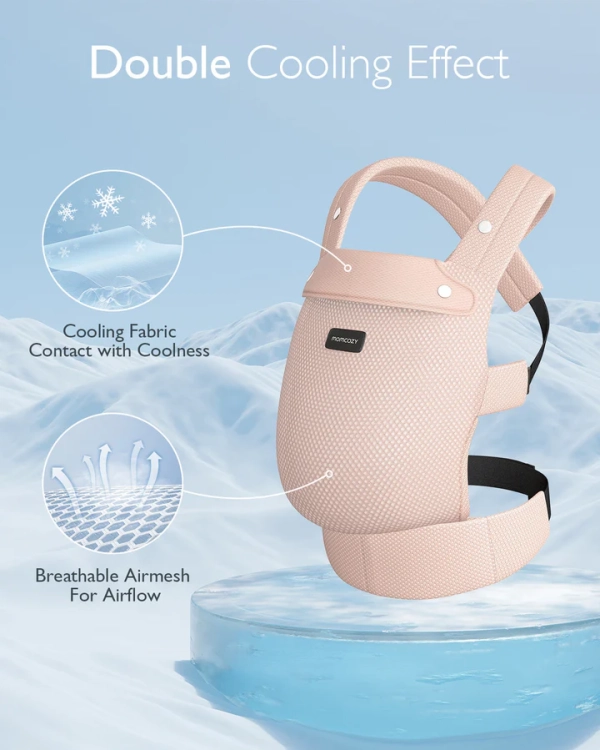 Ergonomiczne jasnoróżowe nosidełko dla dziecka Momcozy PureHug Air Mesh