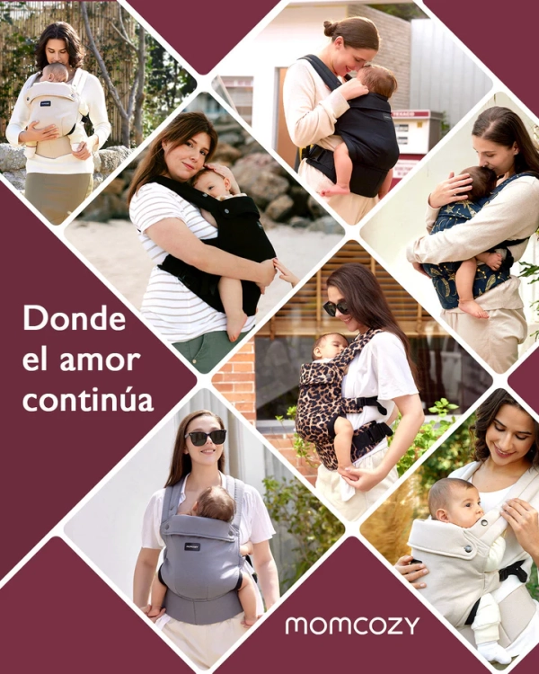 Ergonomiczne jasnoróżowe nosidełko dla dziecka Momcozy PureHug Air Mesh