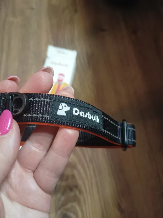 Nylonowa obroża dla psa Dasbulk z wbudowanym czarnym uchwytem na AirTag rozmiar S