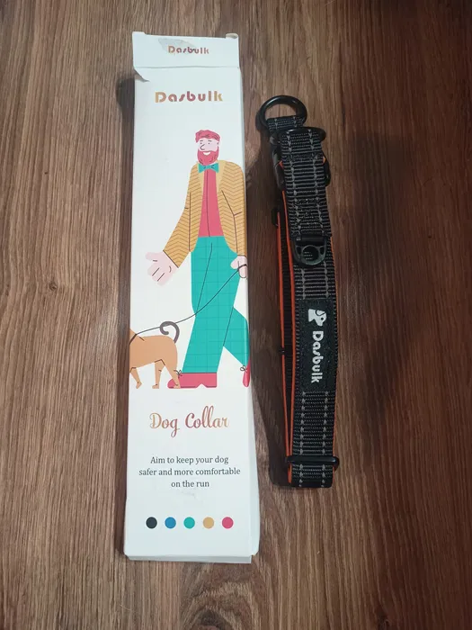 Nylonowa obroża dla psa Dasbulk z wbudowanym czarnym uchwytem na AirTag rozmiar S