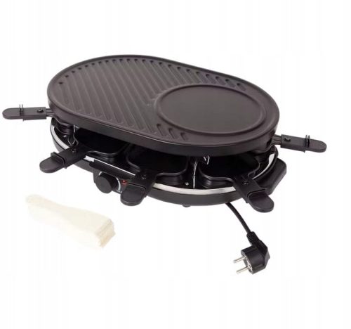 Zielono-biały oryginalny karton z grillem elektrycznym Raclette Gourmet Set 42x29 cm