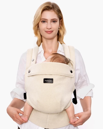 Beżowe ergonomiczne nosidełko dla dziecka Momcozy PureHug