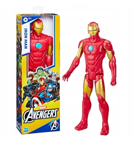 Duża trzydziestocentymetrowa figurka Hasbro Marvel Avengers Titan Hero Iron Man w czerwono złotej zbroi