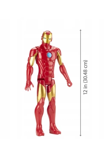 Duża trzydziestocentymetrowa figurka Hasbro Marvel Avengers Titan Hero Iron Man w czerwono złotej zbroi