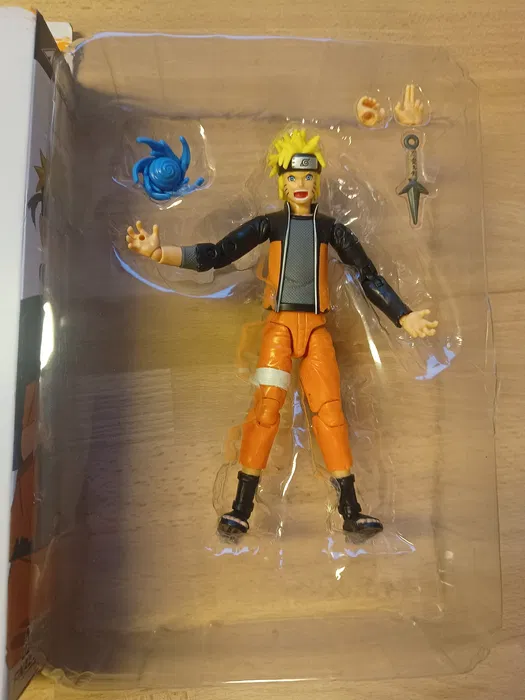 Ruchoma figurka kolekcjonerska Bandai Anime Heroes Uzumaki Naruto o wysokości 15 cm w pomarańczowym stroju ninja