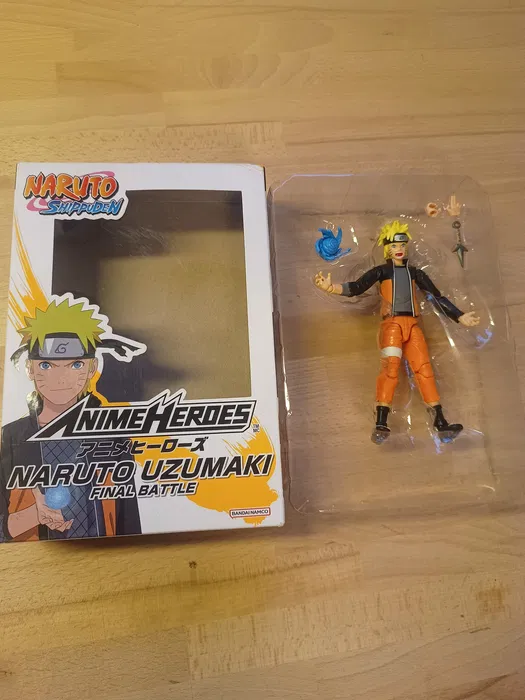Ruchoma figurka kolekcjonerska Bandai Anime Heroes Uzumaki Naruto o wysokości 15 cm w pomarańczowym stroju ninja
