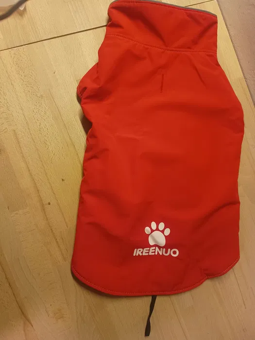 Nowa wodoodporna kurtka przeciwdeszczowa dla psa IREENUO rozmiar L z szerokim rzepem i paskami odblaskowymi