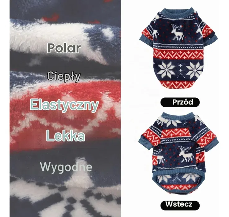 Nowy miękki i ciepły polarowy sweter dla małego psa lub szczeniaka w rozmiarze S M chroniący przed mrozem