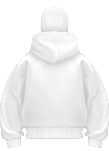 Nowa biała rozpinana bluza z kapturem i kominiarką Generic Balaclava Zip Hoodie podszyta polarem zapięta pod same oczy