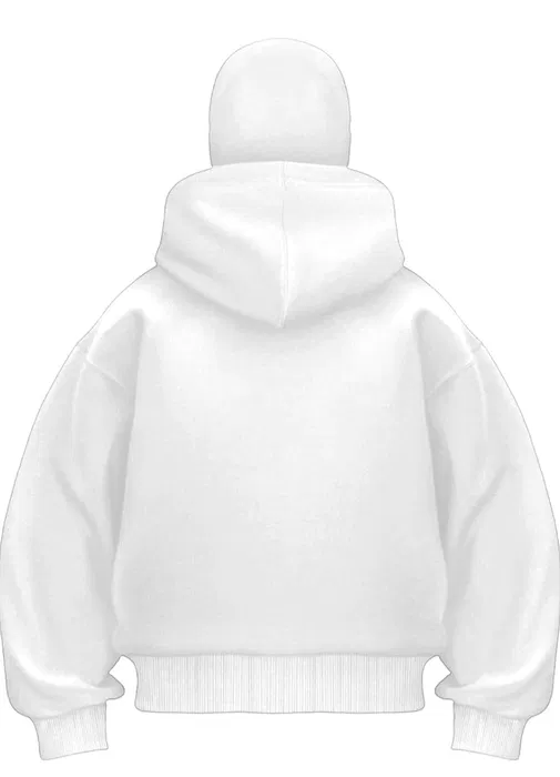 Nowa biała rozpinana bluza z kapturem i kominiarką Generic Balaclava Zip Hoodie podszyta polarem zapięta pod same oczy