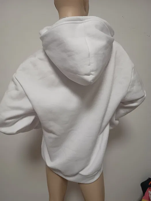 Nowa biała rozpinana bluza z kapturem i kominiarką Generic Balaclava Zip Hoodie podszyta polarem zapięta pod same oczy