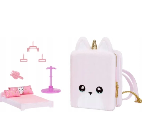 Nowy oryginalny zestaw lalka z plecakiem sypialnią Na Na Na Surprise 3w1 Backpack Bedroom Britney Sparkles w różowym uszkodzonym pudełku