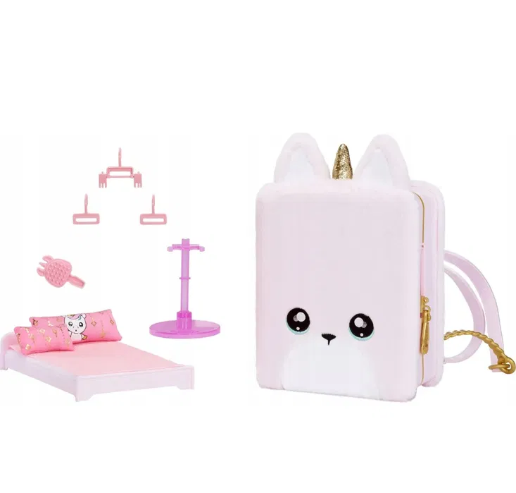 Nowy oryginalny zestaw lalka z plecakiem sypialnią Na Na Na Surprise 3w1 Backpack Bedroom Britney Sparkles w różowym uszkodzonym pudełku