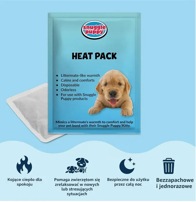Nowa kremowa maskotka behawioralna Snuggle Puppy z mechanicznym czerwonym serduszkiem zasilanym bateriami i jednorazowym wkładem rozgrzewającym Heat Pack przy oryginalnym pudełku